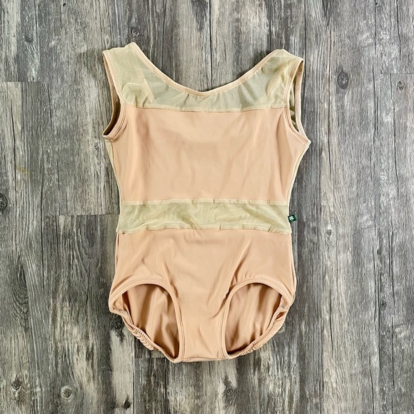 Luckyleo Tops - LuckyLeo dancewear Nude mesh leotard medium